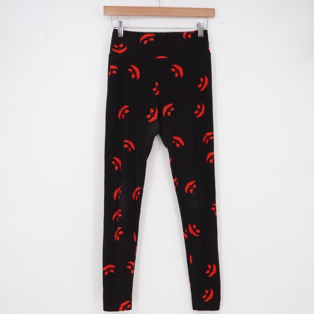 LuLaRoe Leggings Womens OS Halloween Jack-O-Lantern Black Orange Spooky